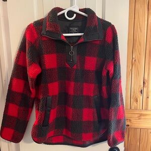 Abercrombie & Fitch Red and Black Checkered Jacket